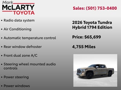 2026 Toyota TUNDRA HV 4X4 1794 Edition