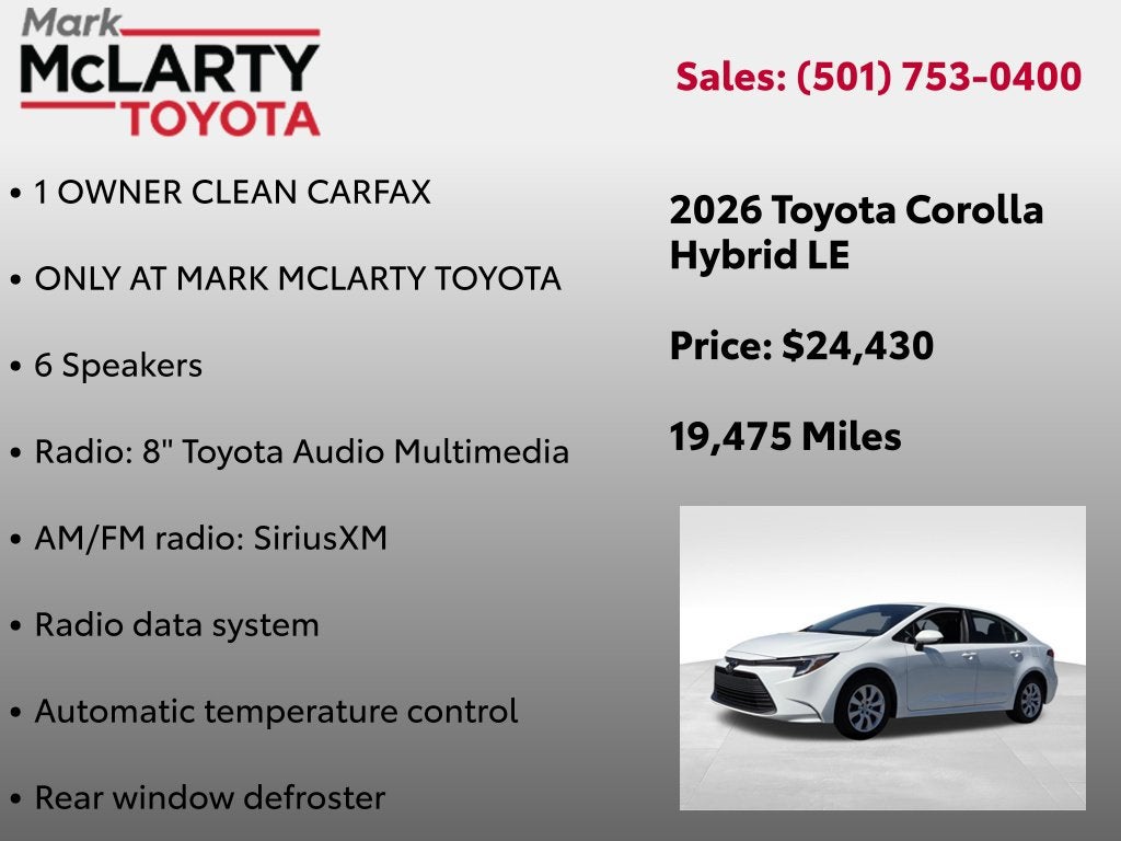 2026 Toyota Corolla Hybrid LE