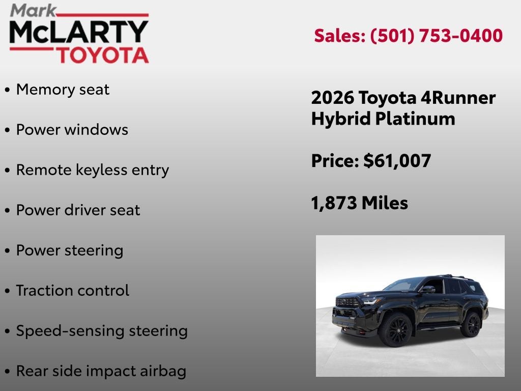 2026 Toyota 4Runner i-FORCE MAX Platinum