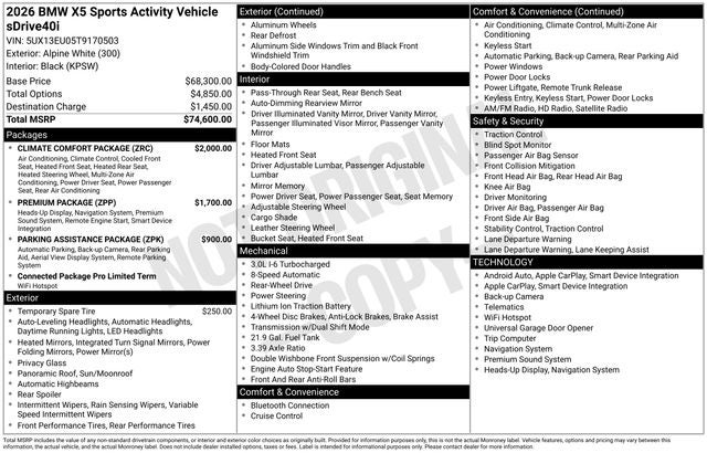 2026 BMW X5 sDrive40i