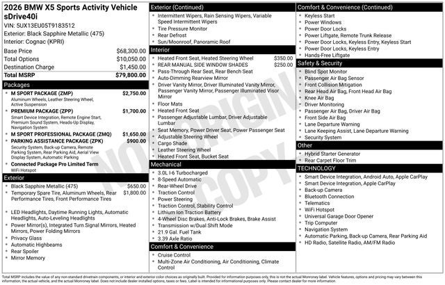 2026 BMW X5 sDrive40i