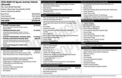 2026 BMW X5 sDrive40i