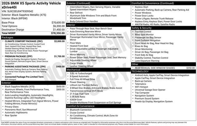 2026 BMW X5 xDrive40i