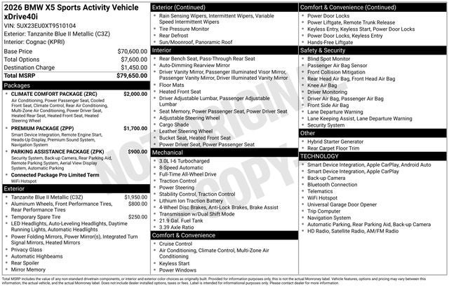 2026 BMW X5 xDrive40i