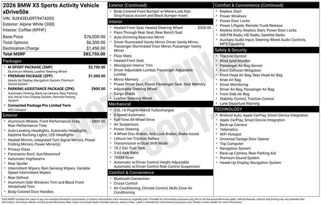 2026 BMW X5 xDrive50e