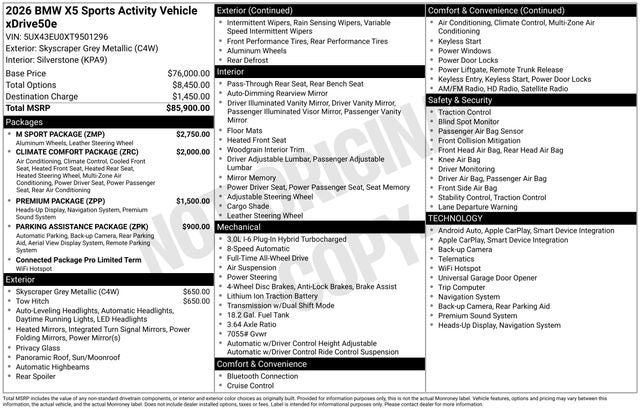 2026 BMW X5 xDrive50e
