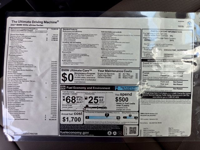 2027 BMW 5 Series 550e xDrive