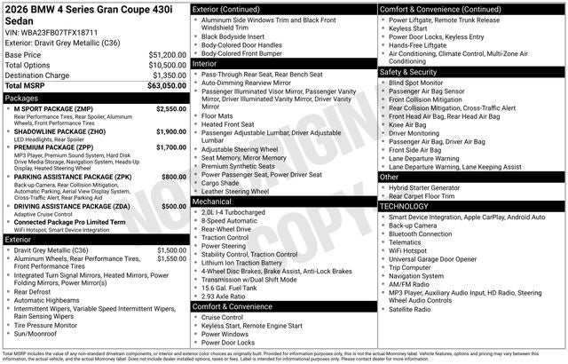 2026 BMW 4 Series 430i Gran Coupe