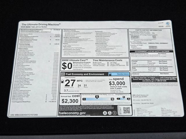 2026 BMW 7 Series 740i xDrive M Sport