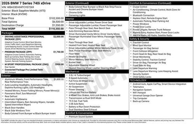 2026 BMW 7 Series 740i xDrive M Sport