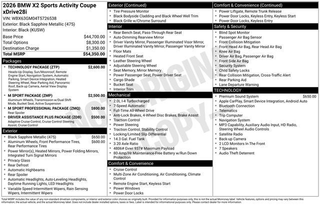 2026 BMW X2 xDrive28i