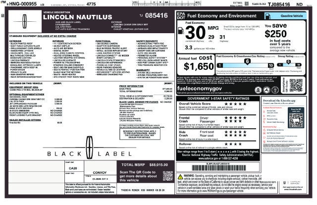 2026 Lincoln Nautilus Black Label