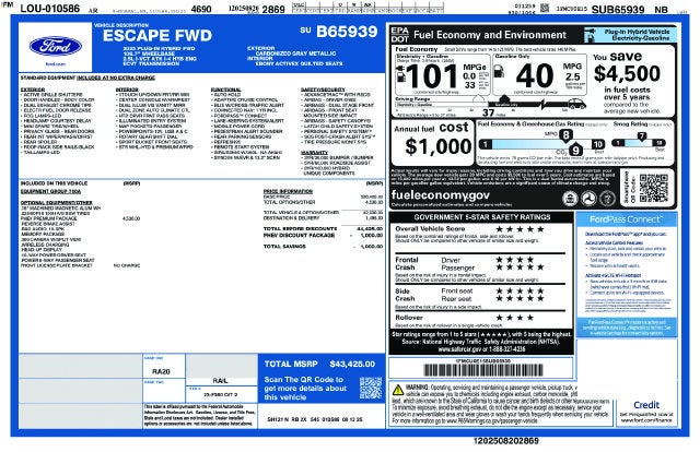 2025 Ford Escape Plug-In Hybrid Base