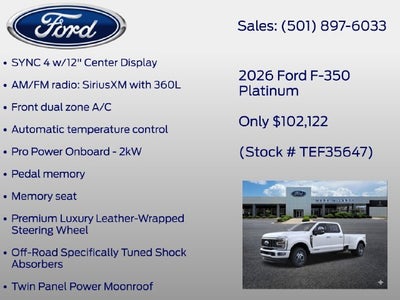 2026 Ford F-350SD Platinum DRW