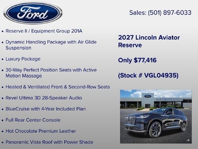 2027 Lincoln Aviator Reserve Premium