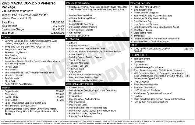 2025 Mazda Mazda CX-5 2.5 S Preferred Package