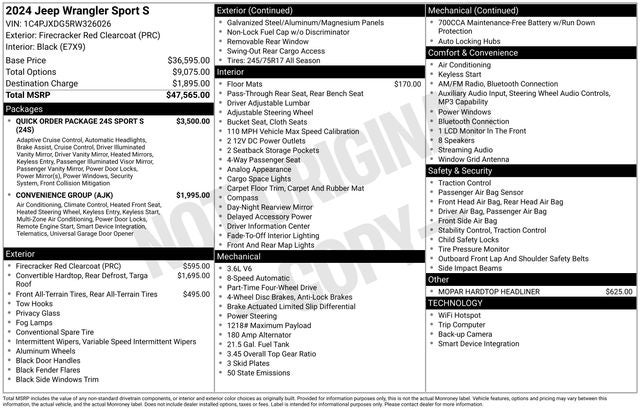 2024 Jeep Wrangler Sport S