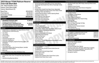 2023 Nissan Titan Platinum Reserve