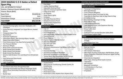 2025 Mazda Mazda3 2.5 S Select Sport