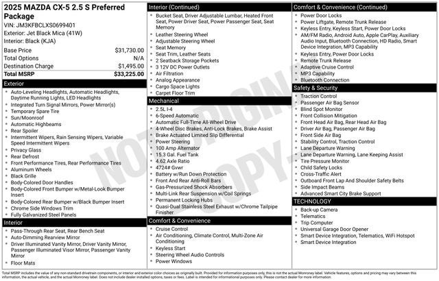 2025 Mazda Mazda CX-5 2.5 S Preferred Package