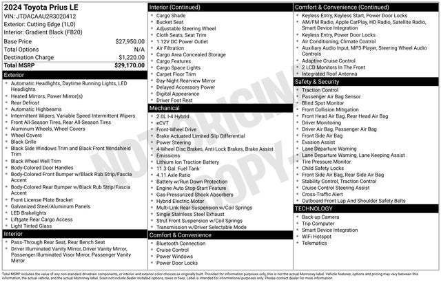 2024 Toyota Prius LE