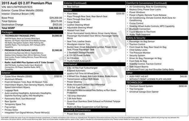 2015 Audi Q5 2.0T Premium Plus quattro