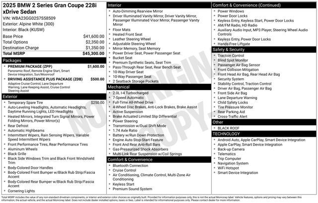 2025 BMW 2 Series 228 xDrive Gran Coupe