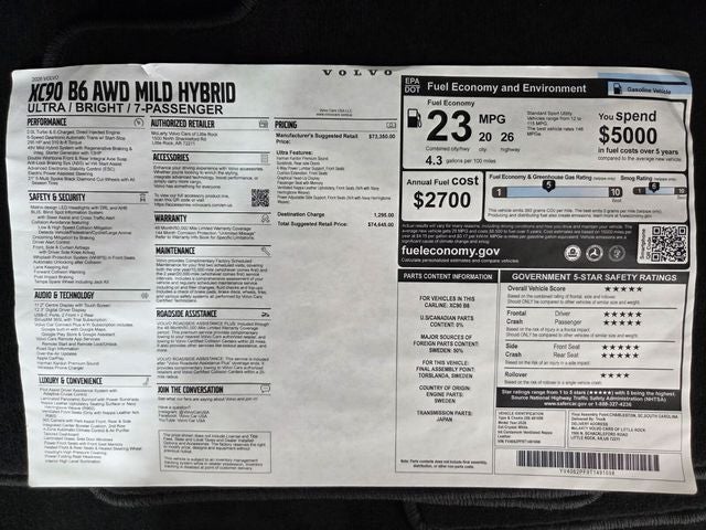 2026 Volvo XC90 B6 Ultra