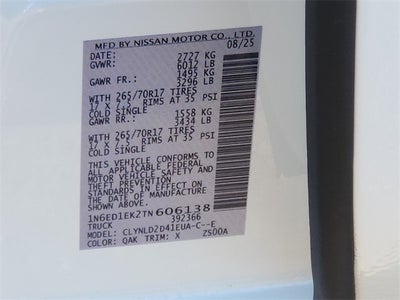 2026 Nissan Frontier PRO-4X CONVENIENCE PACKAGE