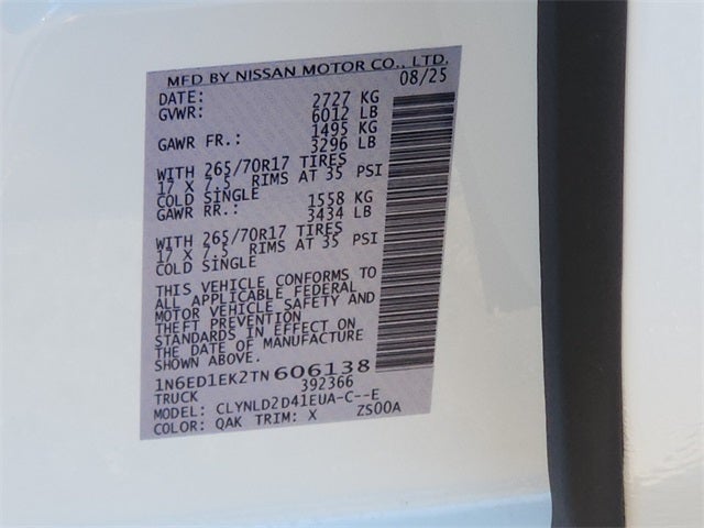 2026 Nissan Frontier PRO-4X CONVENIENCE PACKAGE