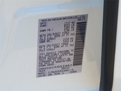 2026 Nissan Frontier SV DARK ARMOR PACKAGE