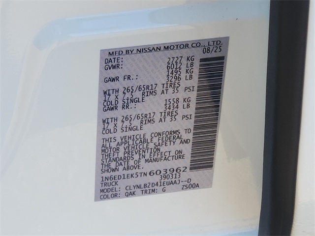 2026 Nissan Frontier SV DARK ARMOR PACKAGE