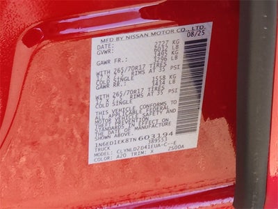 2026 Nissan Frontier PRO-4X CONVENIENCE PACKAGE